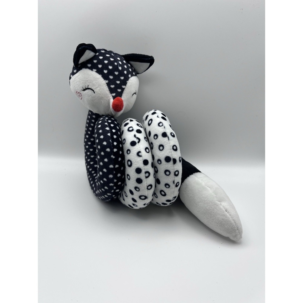 Tololo Spiral Activity Toy Black and White High Contrast Fox Plush Infant Rattle